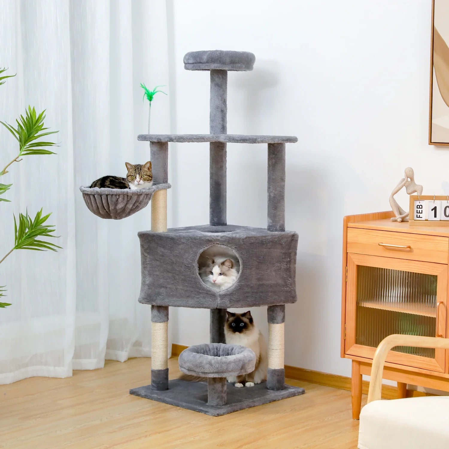 Multi-Level Cat Tree Tower with Scratching Post and Cozy Condo-My Little Pet