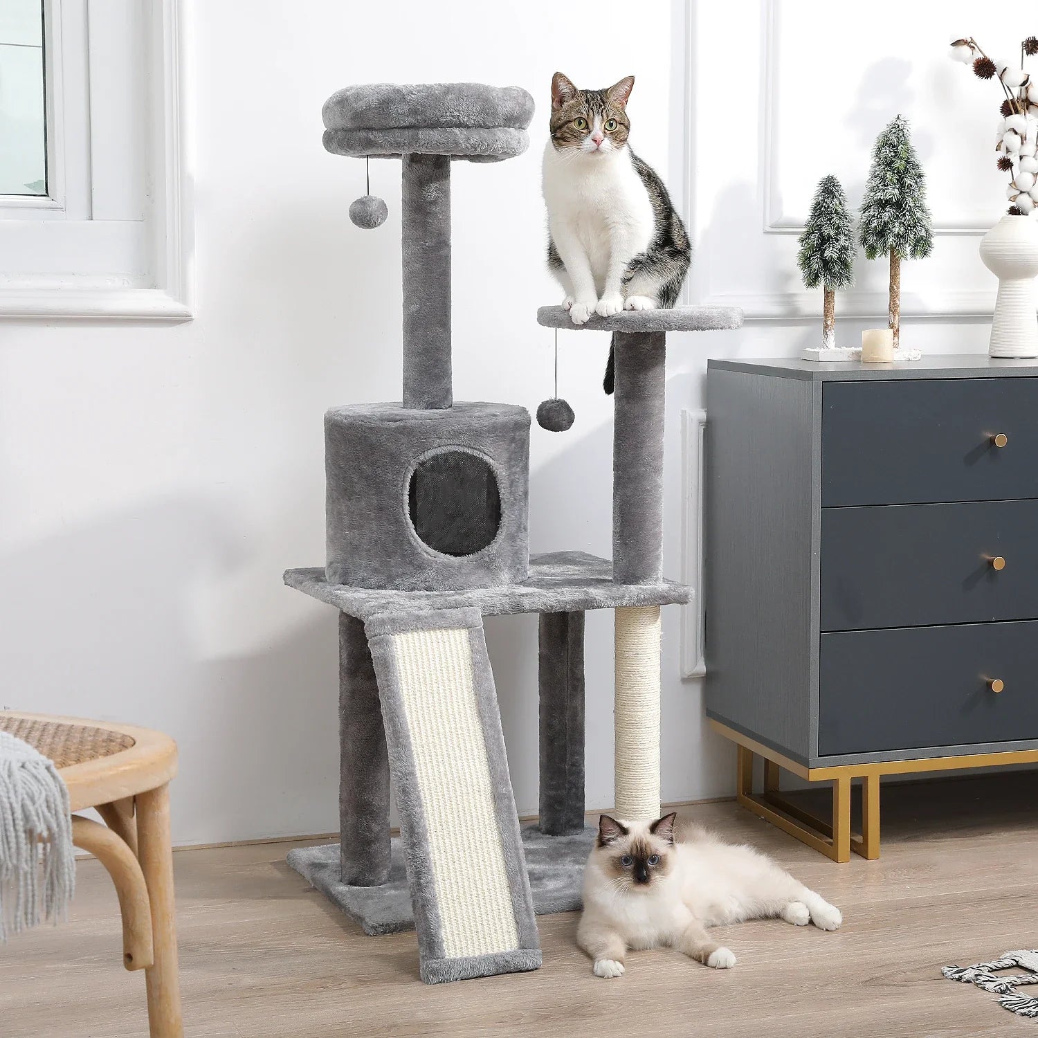 Multi-Level Cat Tree Tower with Scratching Post and Cozy Condo-My Little Pet