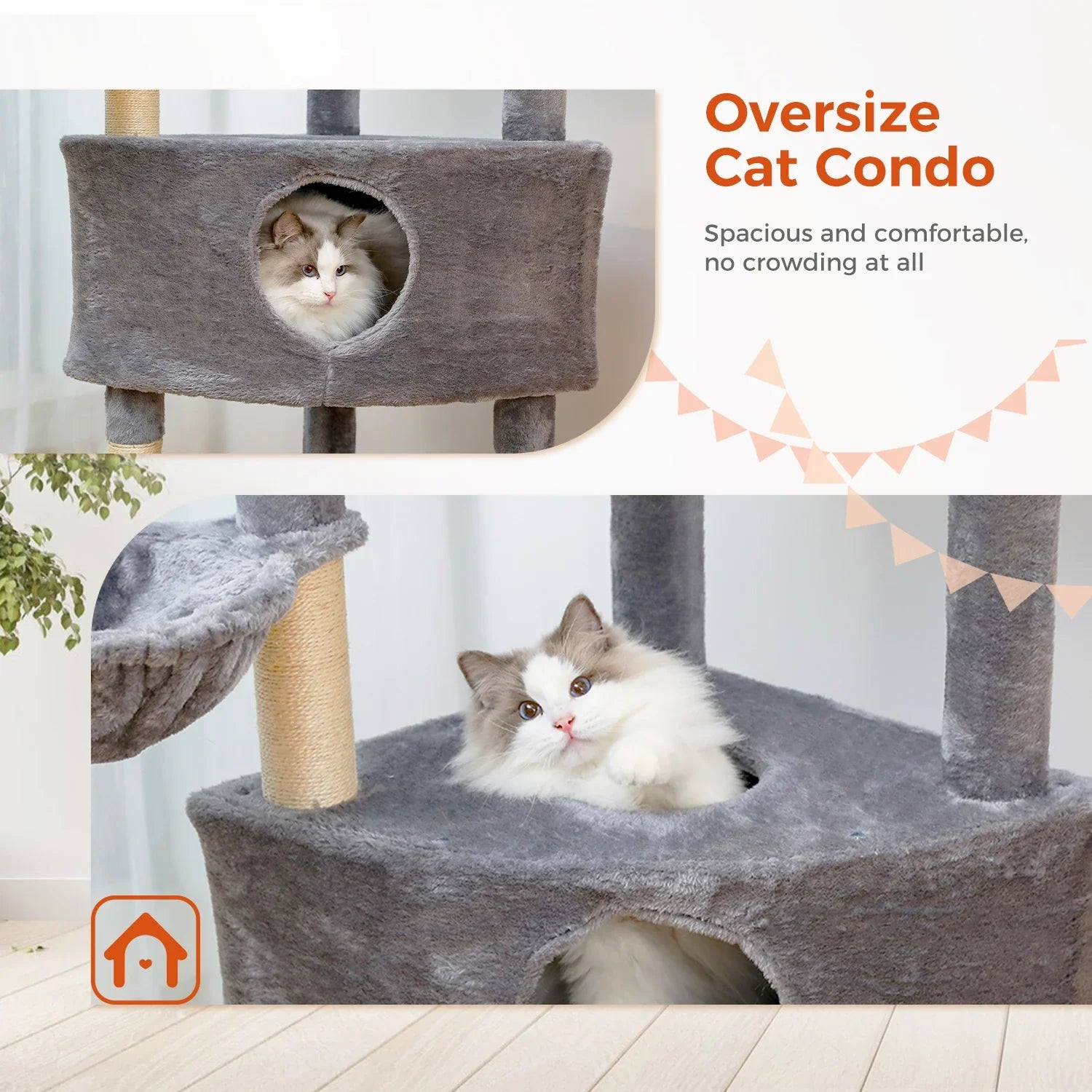 Multi-Level Cat Tree Tower with Scratching Post and Cozy Condo-My Little Pet