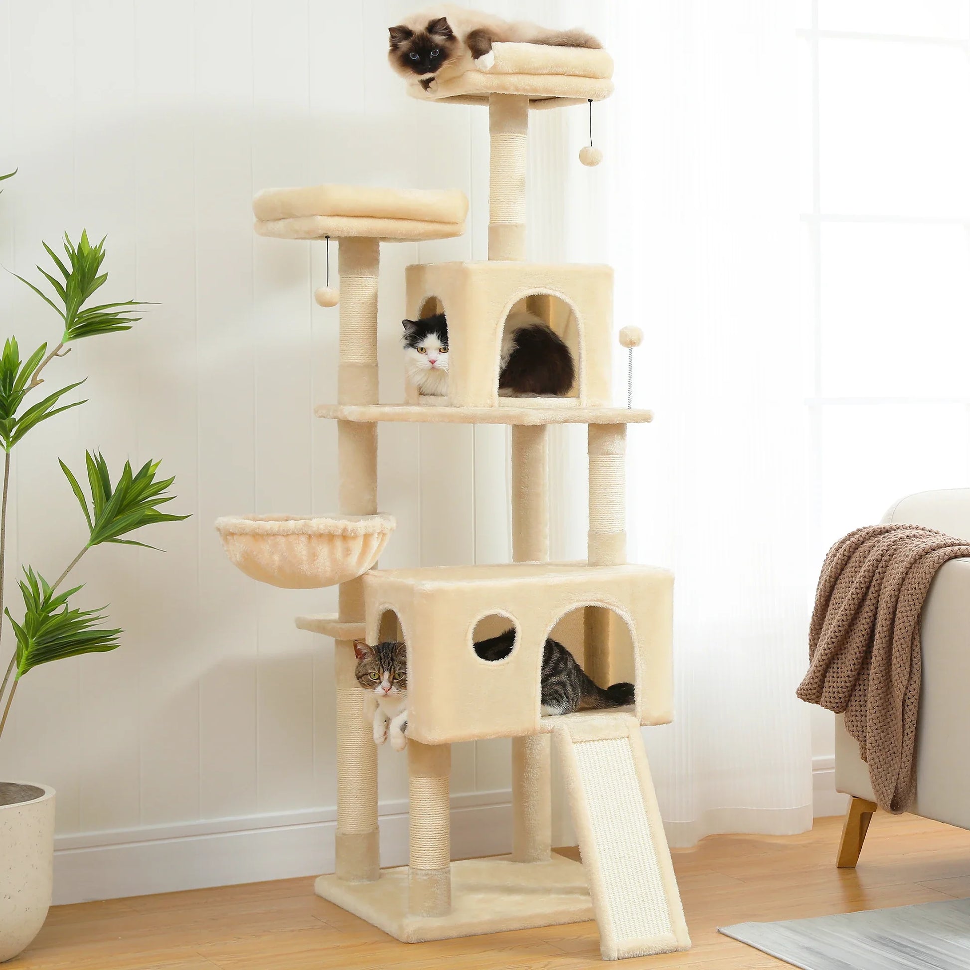 Multi-Level Cat Tree Tower with Scratching Post and Cozy Condo-My Little Pet