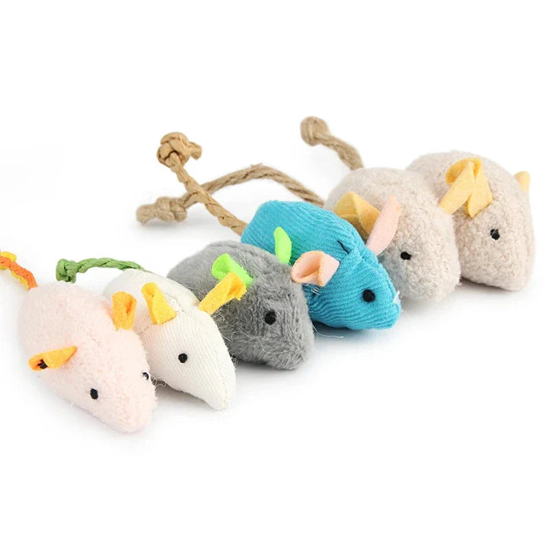 6-Pack Plush Catnip Mice Toy Set for Cats-My Little Pet