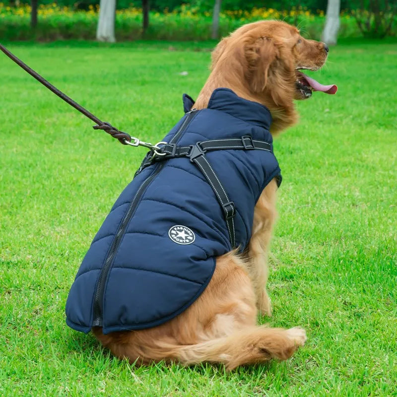 Winter Fleece Dog Jacket with Integrated Harness-My Little Pet