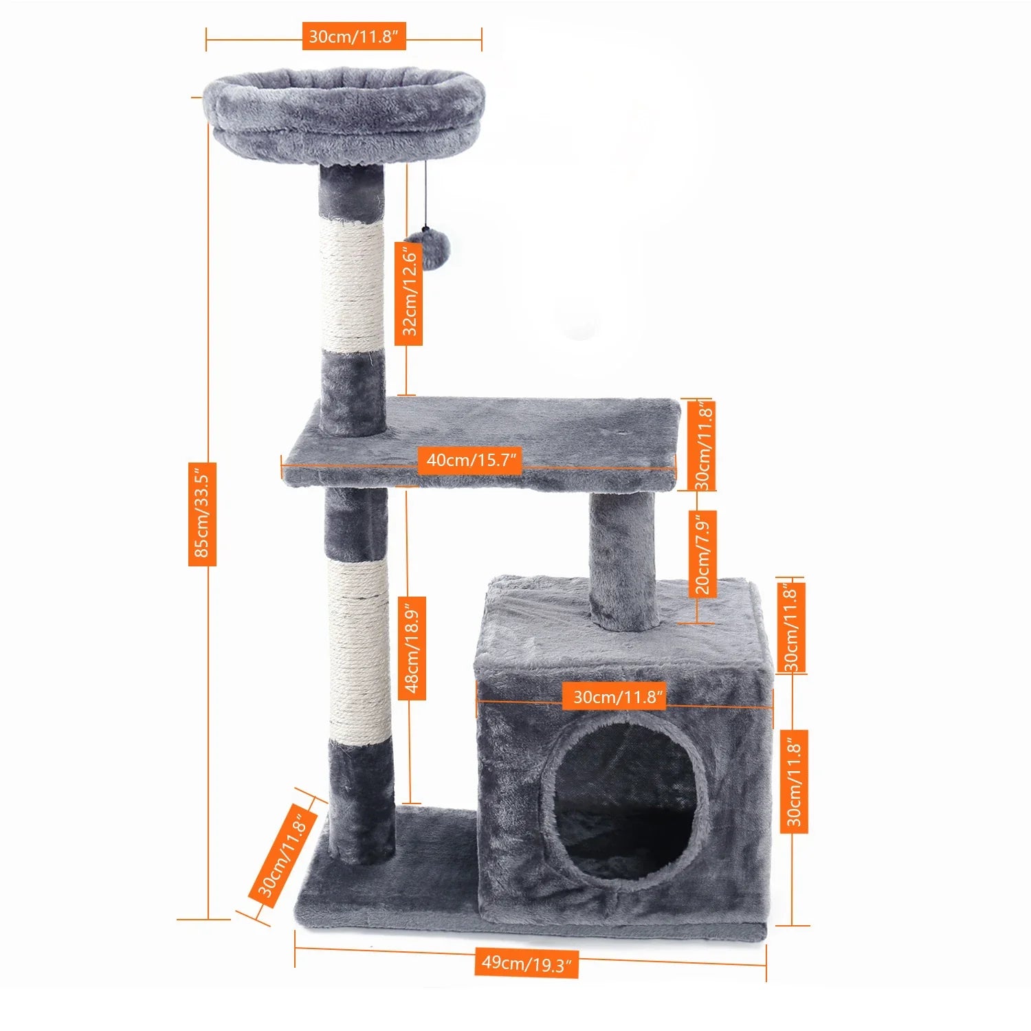 Multi-Level Cat Tree Tower with Scratching Post and Cozy Condo-My Little Pet