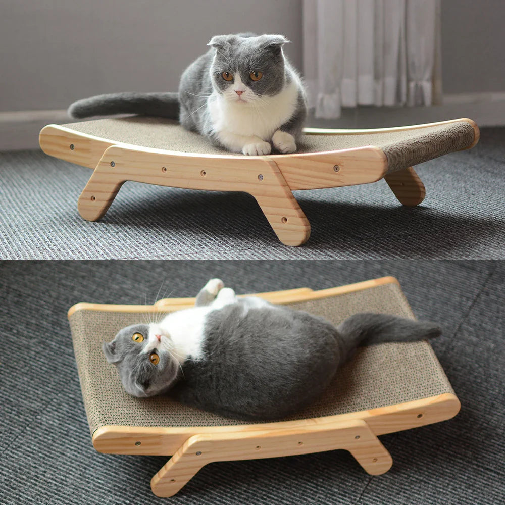 3 in 1 Wooden Cat Scratcher Ramp – Multi-Functional Cat Scratching Bed-My Little Pet