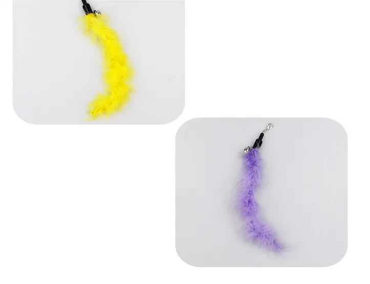 Retractable Cat Teaser Wand with Feather and Bell Attachments-My Little Pet