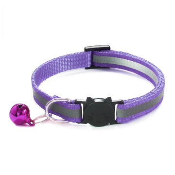 Reflective Breakaway Cat Collar – Adjustable Safety Neck Ring with Bell-My Little Pet