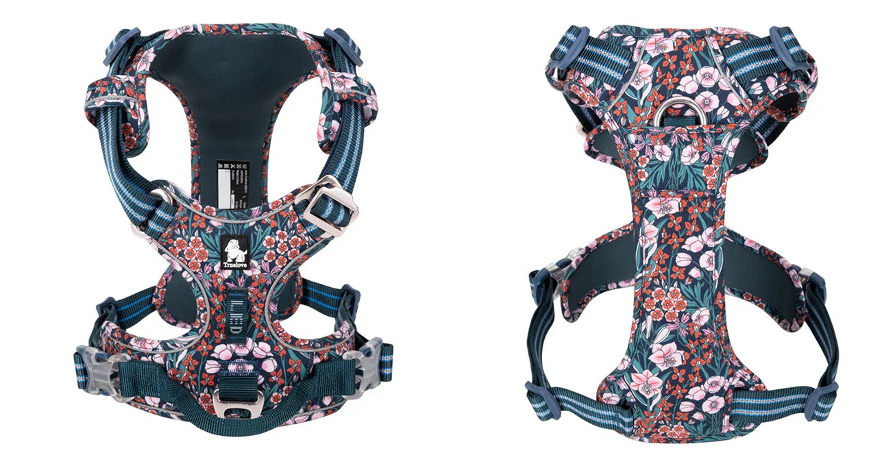 Truelove No-Pull Floral Pet Harness for Cats and Dogs - Breathable, Reflective, and Soft-My Little Pet