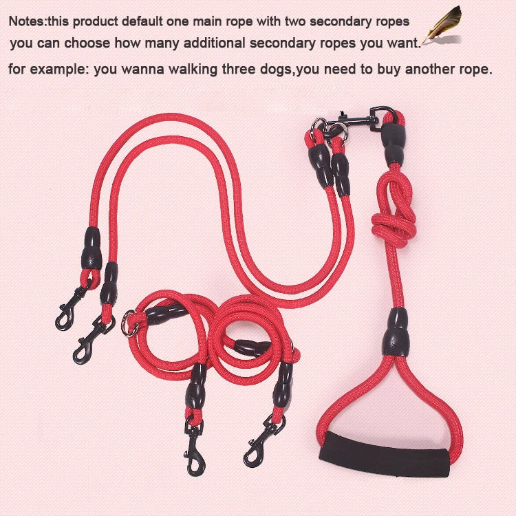 Dual-Head Nylon Dog Leash for Multiple Dogs-My Little Pet