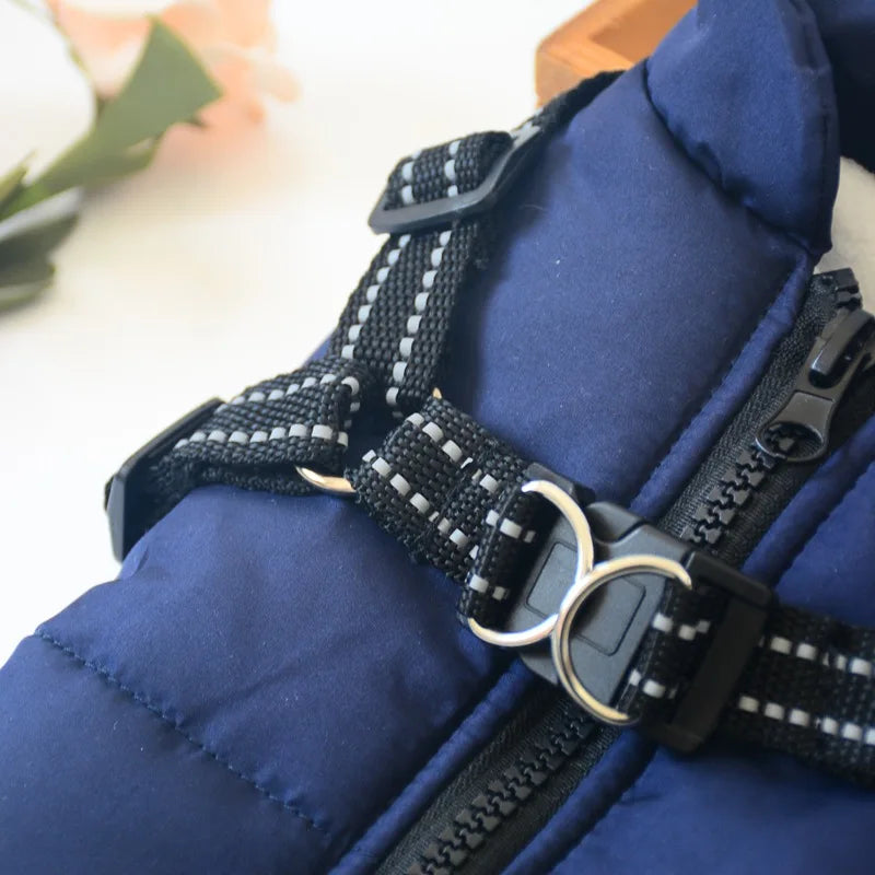 Winter Warm Waterproof Dog Jacket with Integrated Harness-My Little Pet