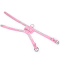 Elegant Velvet Leather Pet Harness with Rhinestone Bow-My Little Pet