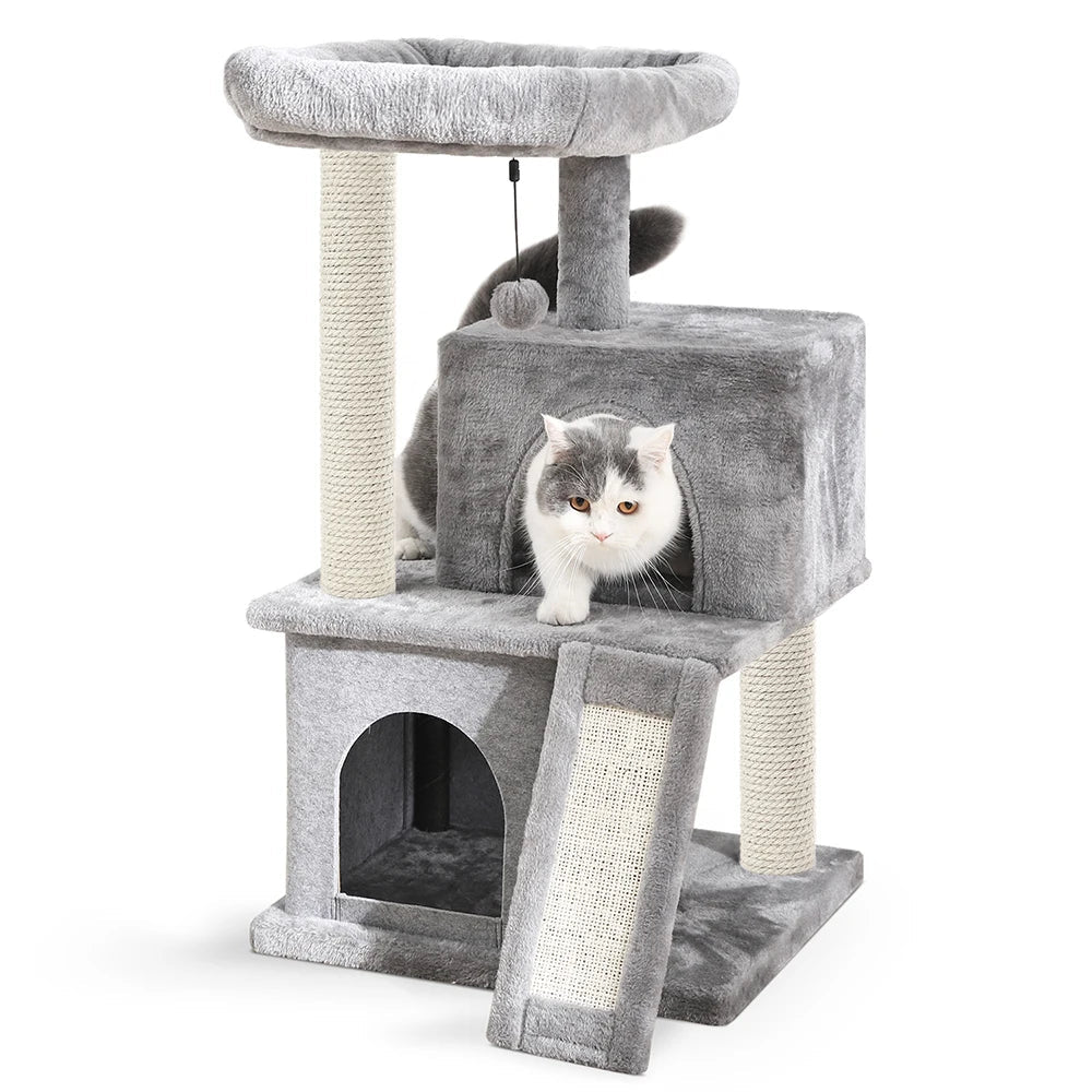 Multi-Level Cat Tree Tower with Scratching Post and Cozy Condo-My Little Pet