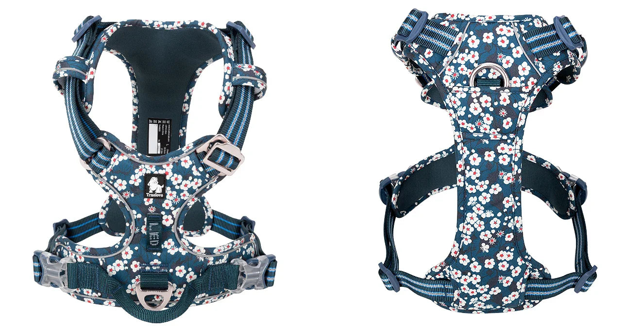 Truelove No-Pull Floral Pet Harness for Cats and Dogs - Breathable, Reflective, and Soft-My Little Pet