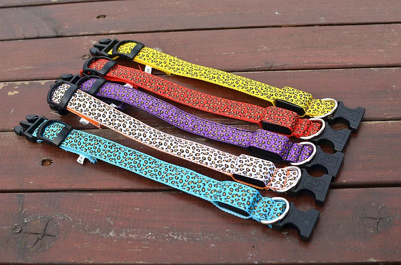 Leopard LED Adjustable Dog Collar - Night Safety Glowing Pet Collar-My Little Pet