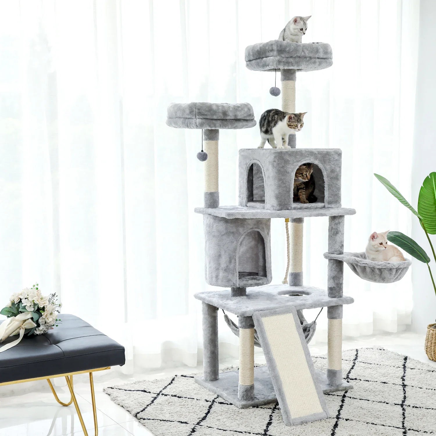 Multi-Level Cat Tree Tower with Scratching Post and Cozy Condo-My Little Pet