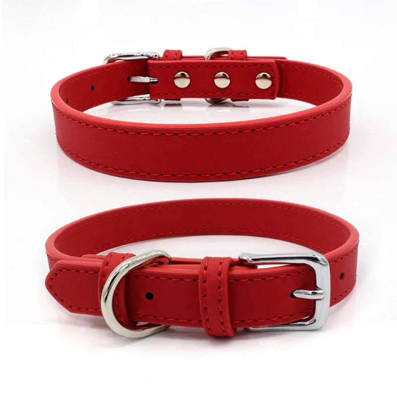 Premium PU Leather Collar for Dogs and Cats - Adjustable and Comfortable-My Little Pet