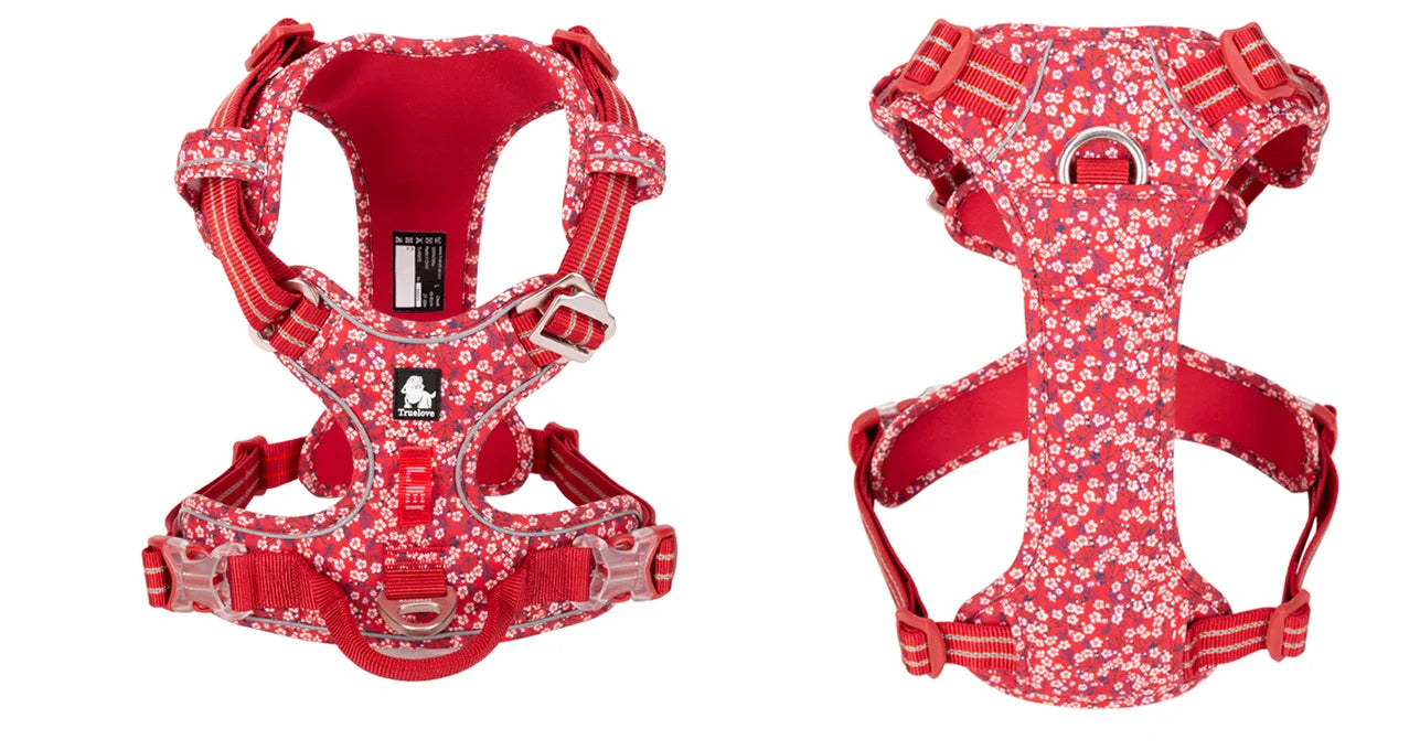 Truelove No-Pull Floral Pet Harness for Cats and Dogs - Breathable, Reflective, and Soft-My Little Pet