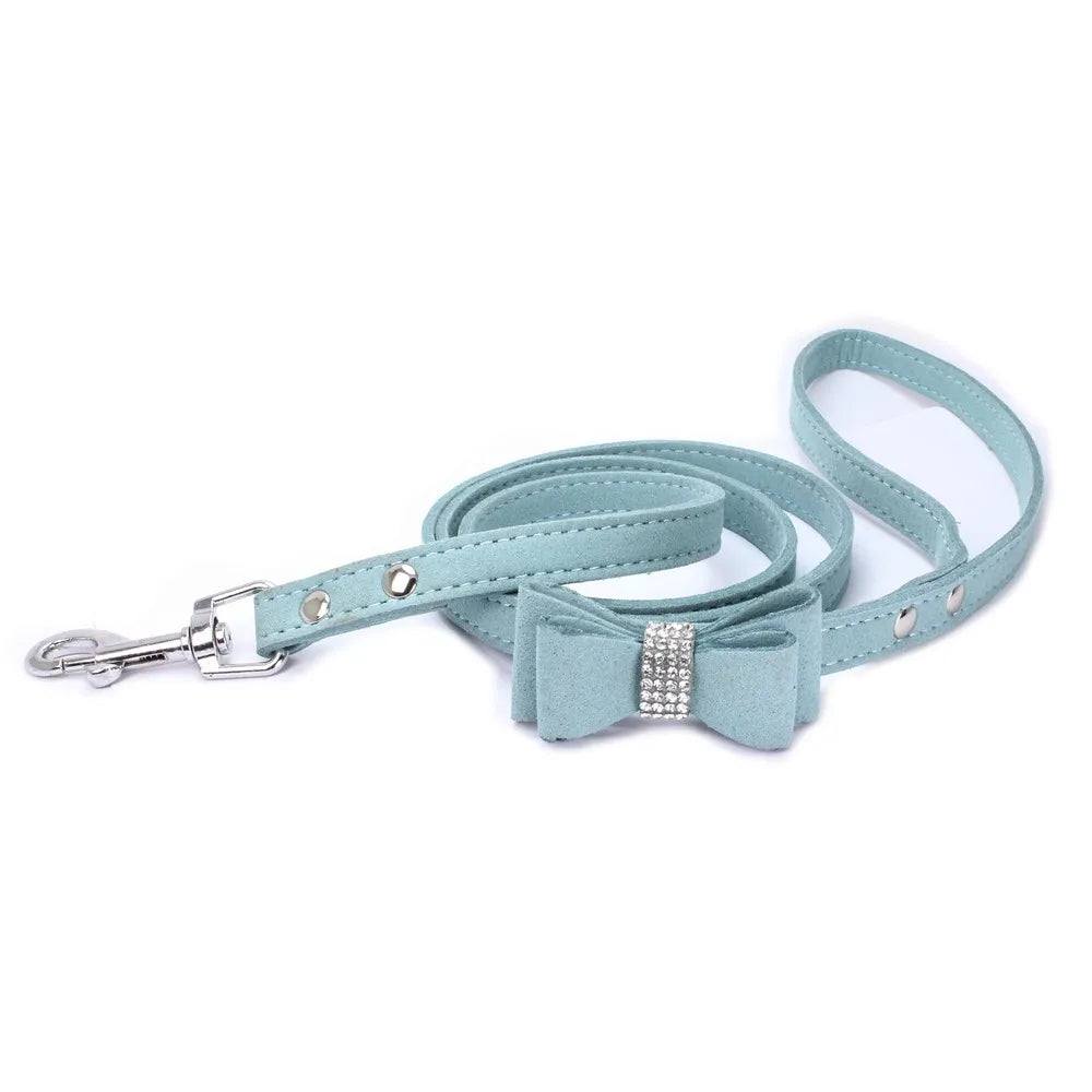 Luxurious Velvet Leather Pet Harness and Leash Set-My Little Pet