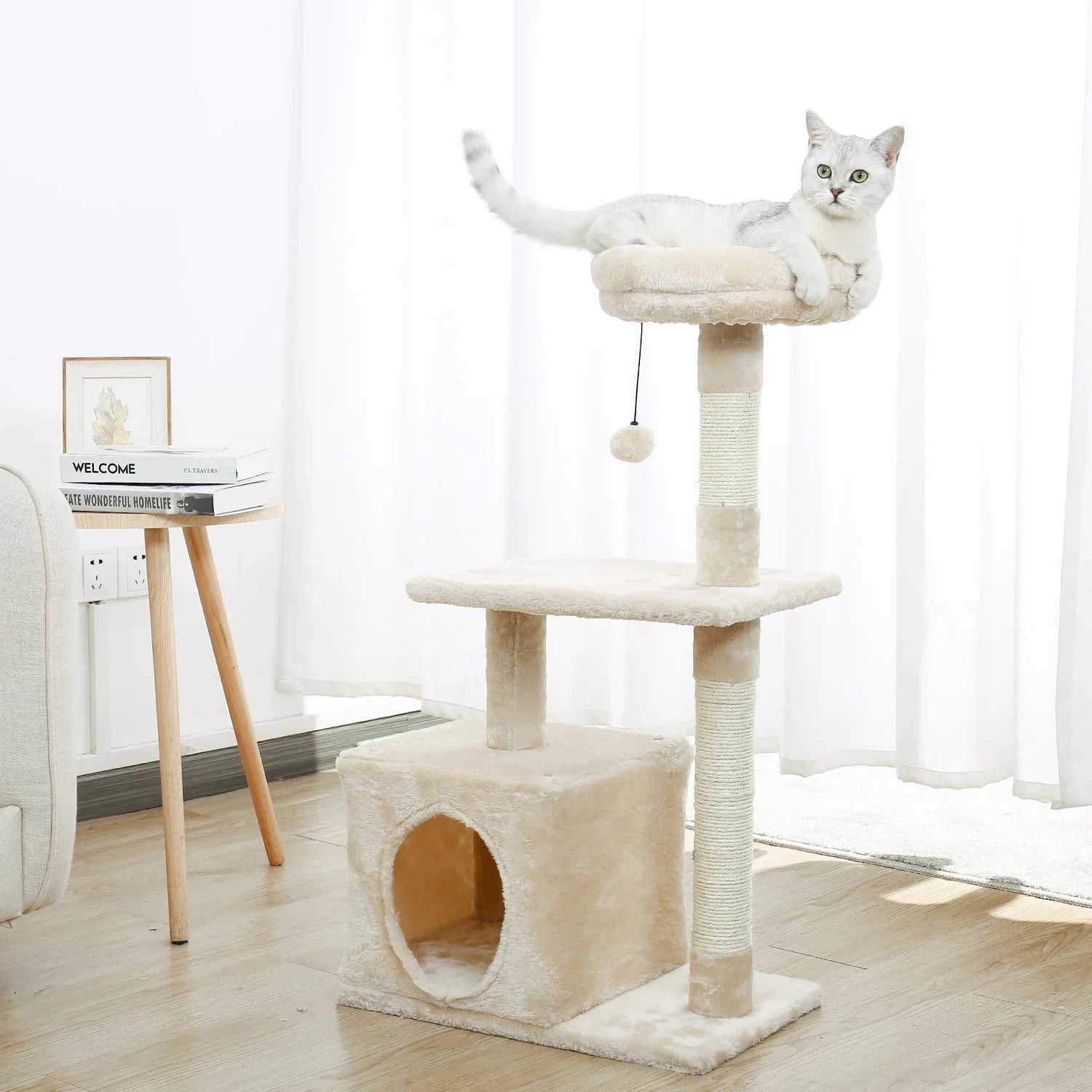 Multi-Level Cat Tree Tower with Scratching Post and Cozy Condo-My Little Pet