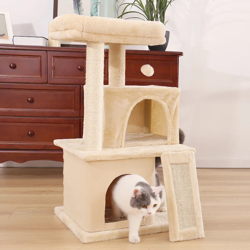 Multi-Level Cat Tree Tower with Scratching Post and Cozy Condo-My Little Pet