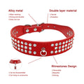 Elegant Rhinestone Suede Leather Dog Collar - Available in Multiple Colors-My Little Pet