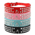 Elegant Rhinestone Suede Leather Dog Collar - Available in Multiple Colors-My Little Pet