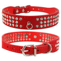 Elegant Rhinestone Suede Leather Dog Collar - Available in Multiple Colors-My Little Pet