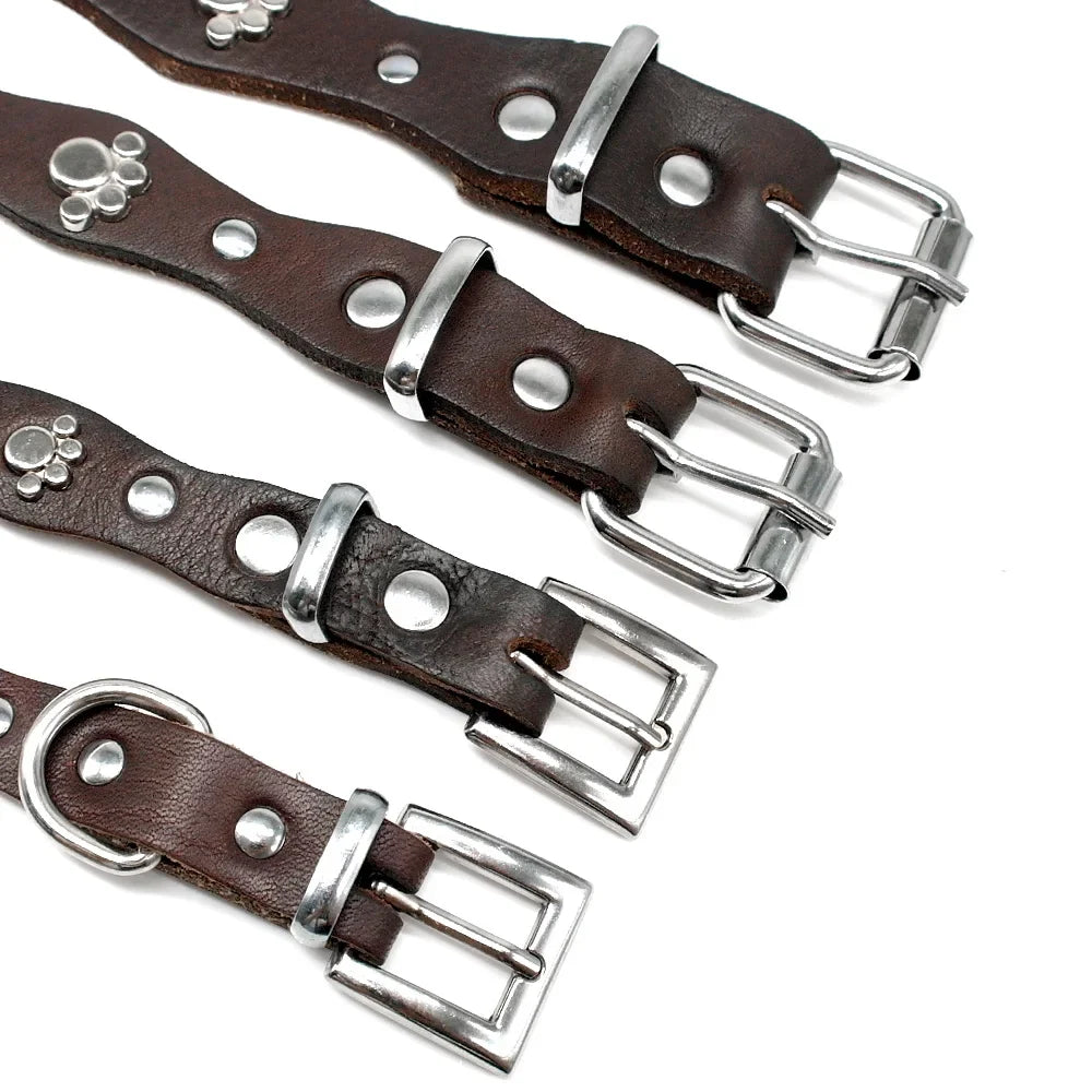 Premium Genuine Leather Dog Collar - Adjustable and Soft for Comfort-My Little Pet