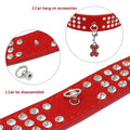 Elegant Rhinestone Suede Leather Dog Collar - Available in Multiple Colors-My Little Pet