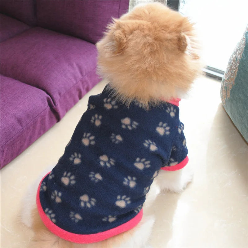 Warm Fleece Skull Print Dog Jacket - French Bulldog Pullover-My Little Pet