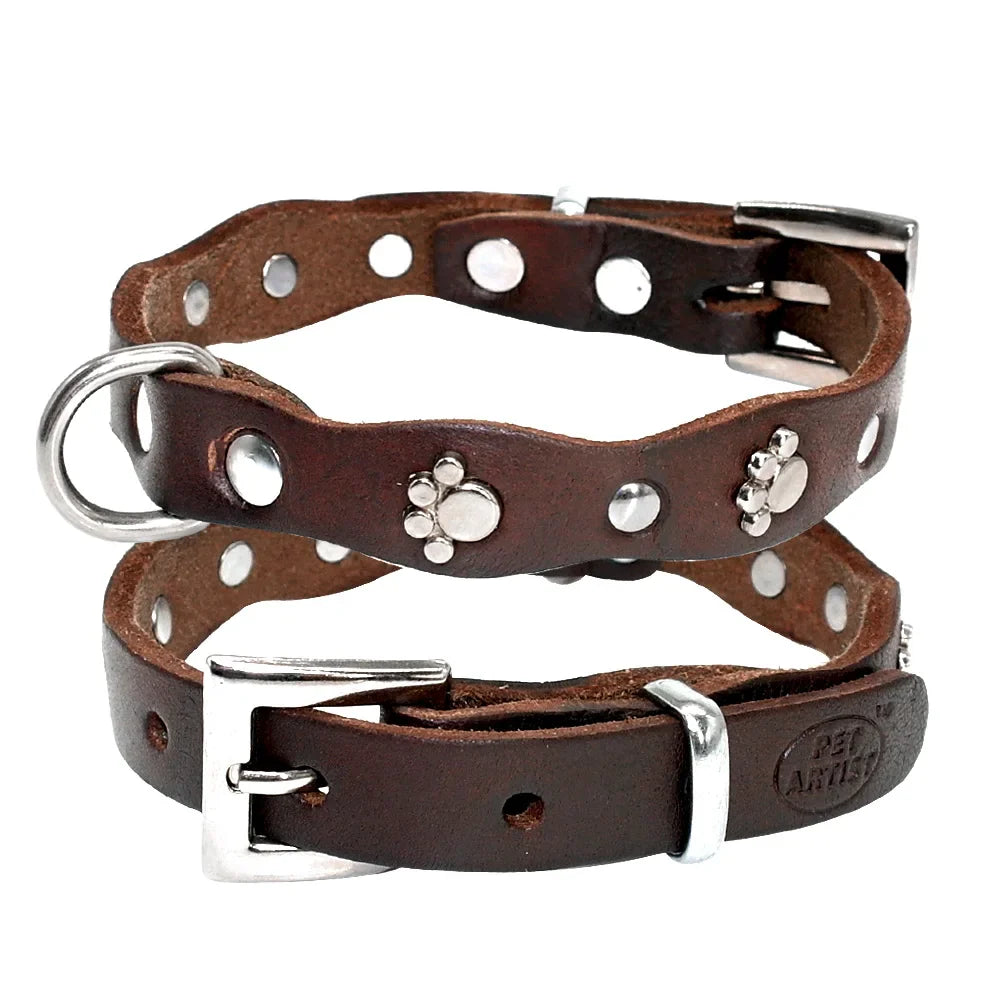 Premium Genuine Leather Dog Collar - Adjustable and Soft for Comfort-My Little Pet