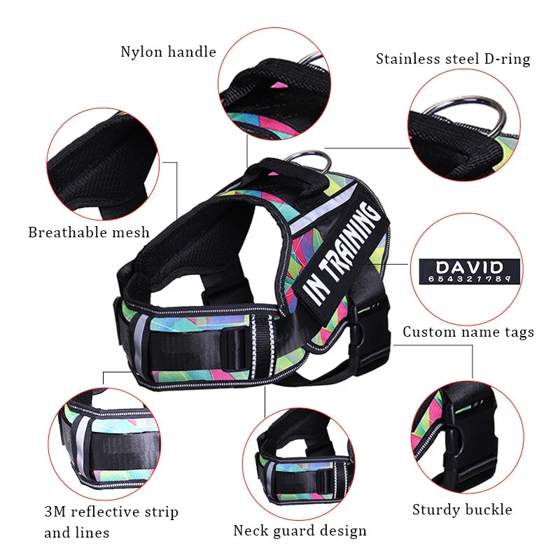 KOMMILIFE Adjustable Dog Harness with Reflective and Breathable Design-My Little Pet