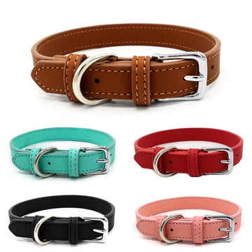 Premium PU Leather Collar for Dogs and Cats - Adjustable and Comfortable-My Little Pet