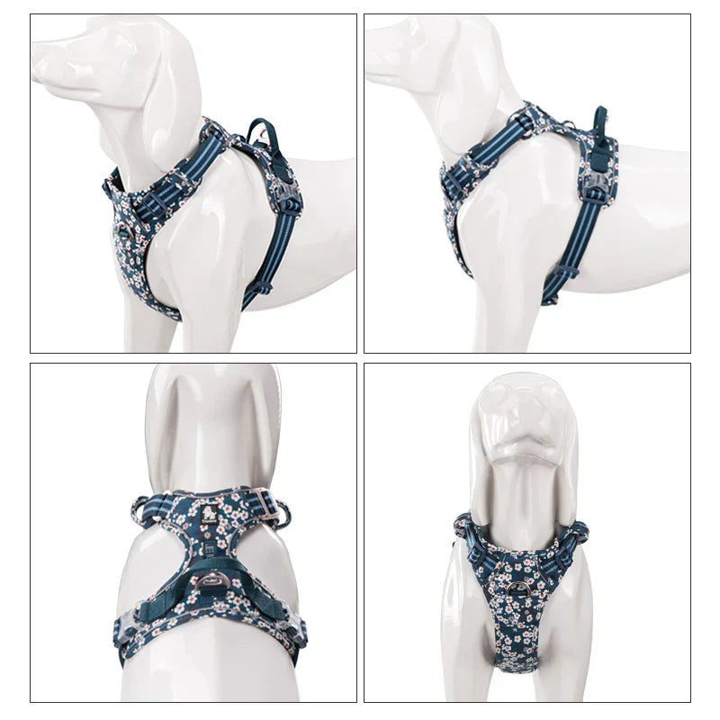 Truelove No-Pull Floral Pet Harness for Cats and Dogs - Breathable, Reflective, and Soft-My Little Pet