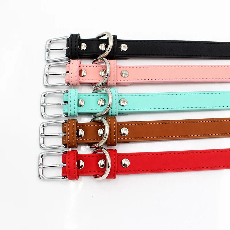 Premium PU Leather Collar for Dogs and Cats - Adjustable and Comfortable-My Little Pet