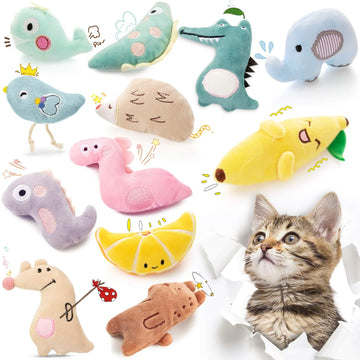 Interactive Catnip Toy for Cats - Soft Plush Chew Toy for Dental Health-My Little Pet