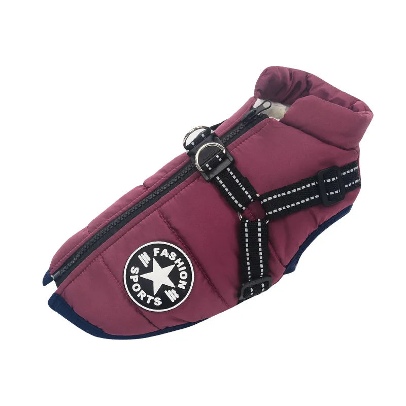 Winter Fleece Dog Jacket with Integrated Harness-My Little Pet