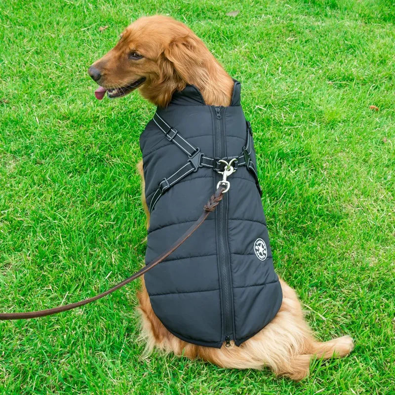 Winter Fleece Dog Jacket with Integrated Harness-My Little Pet