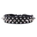 Stylish Leather Dog Collar with Punk Rivets-My Little Pet