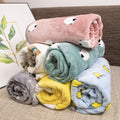 Cozy Flannel Pet Blanket for Dogs and Cats - Winter Warmth with Cartoon Designs-My Little Pet