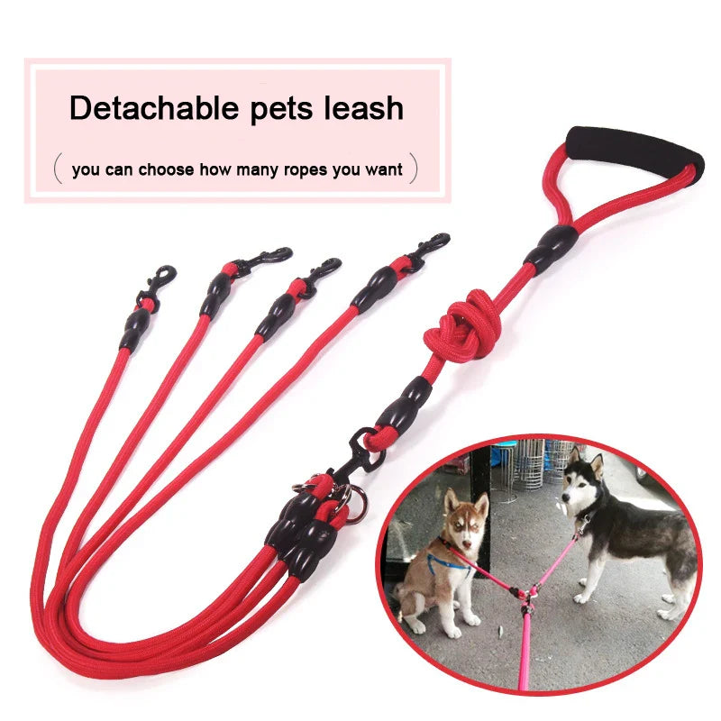 Dual-Head Nylon Dog Leash for Multiple Dogs-My Little Pet