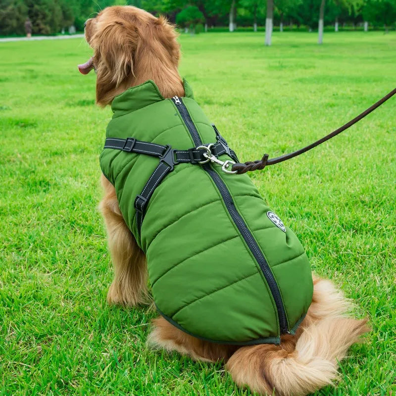 Winter Fleece Dog Jacket with Integrated Harness-My Little Pet