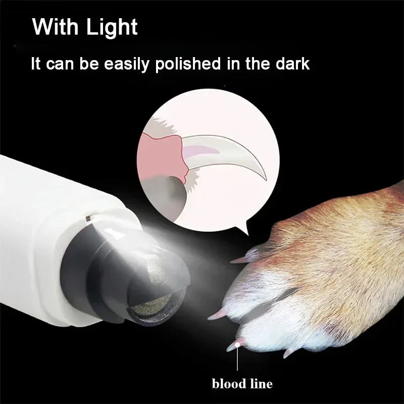 Rechargeable USB Dog and Cat Nail Grinder with LED Light-My Little Pet