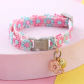 Adjustable Floral Cat and Puppy Collar with Bell-My Little Pet