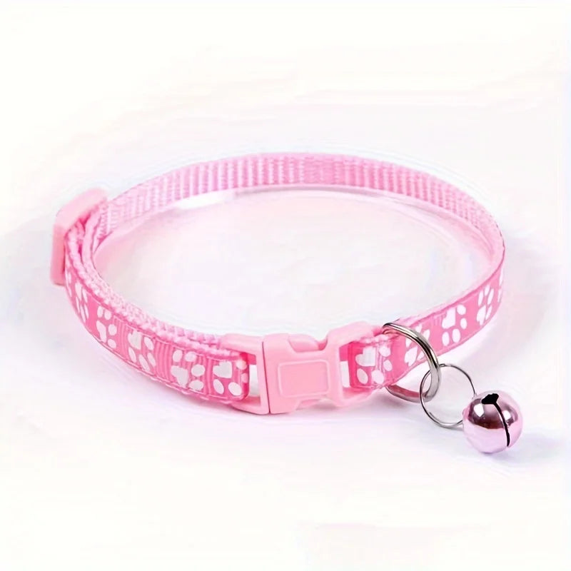 Adjustable Fashion Pet Cat Collar with Cute Bell – Colorful Pattern DIY Necklace for Cats and Kittens-My Little Pet