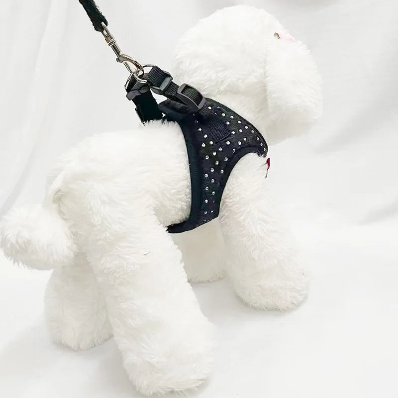 Elegant Soft Diamond Dog Harness Vest-My Little Pet