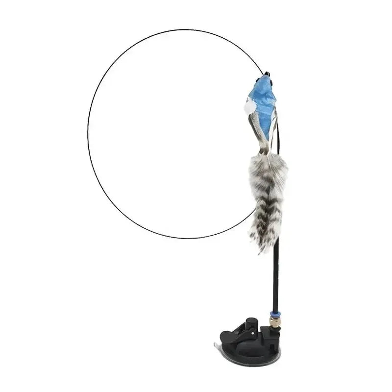 Interactive Feather Teaser Cat Toy with Bell and Suction Cup-My Little Pet