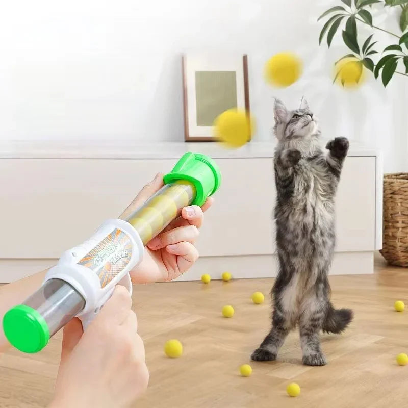 Interactive Cat Launcher Toy with Soft EVA Balls-My Little Pet