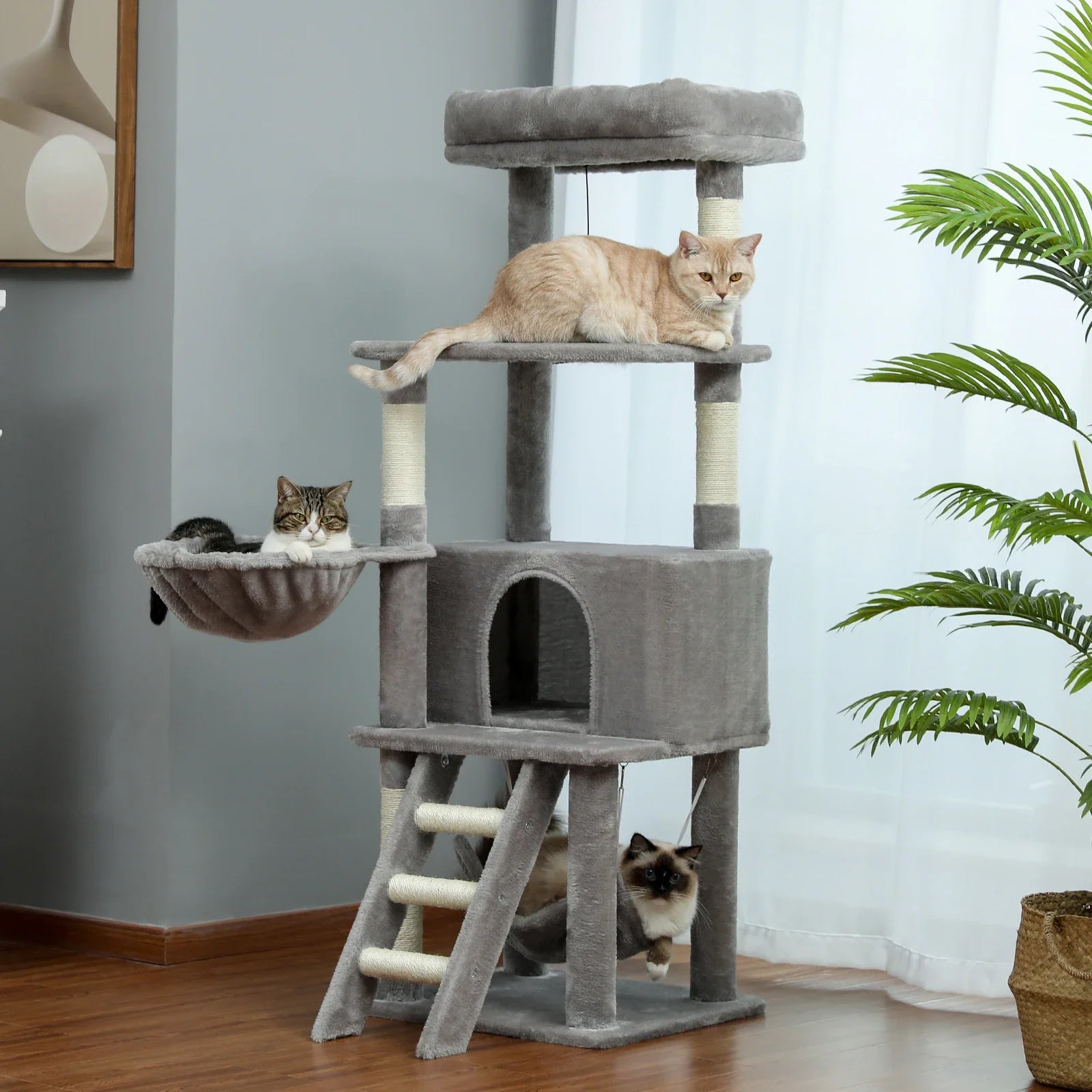 Multi-Level Cat Tree with Condo and Scratching Posts-My Little Pet