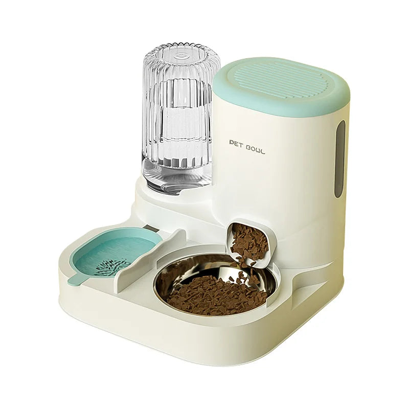 Automatic Cat Feeder with Water Fountain - Large Capacity Food & Water Dispenser-My Little Pet