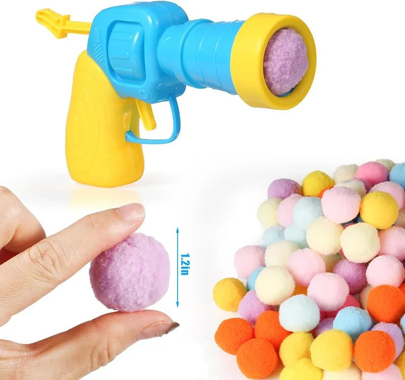 Interactive Cat Toy - Mini Shooting Gun with 100 Colorful Plush Balls-My Little Pet